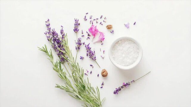 Aromatic bath salts, lavender, & rosemary