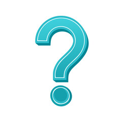Teal Question Mark Illustration - Graphic Symbol for Inquiries and Uncertainties