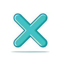 Obraz premium Blue X Mark Symbol Design Icon, Isolated Wrong Sign Vector
