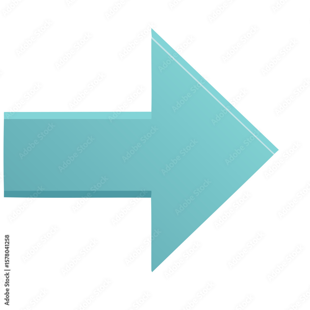 Poster light blue arrow icon sign symbol pointing right direction guide indicator