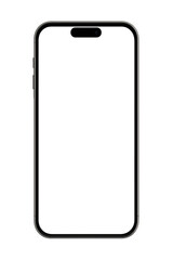Modern Smartphone Mockup with Blank Screen Isolated on Transparent Background