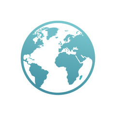 Fototapeta premium Global sphere with continents and oceans in soft teal color