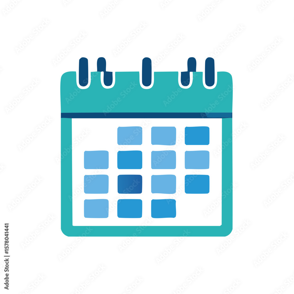 Poster calendar icon shows events scheduling and reminders on a white background for time management