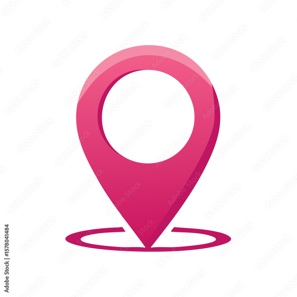 Poster pink location pin icon map pointer locator point navigation sign symbol