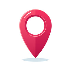 Vivid Red Location Pointer Icon for Maps Navigation and Destination Searches