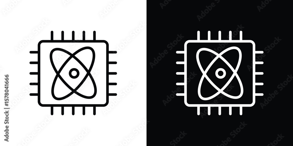 Aufkleber quantum computing icon in vector. logotype