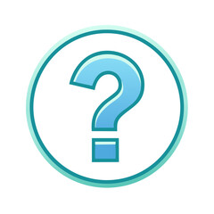 Blue Question Mark Icon Within Circle Design Element