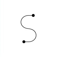 Simple black line drawing of an 'S' shape with two filled-in circles at each end