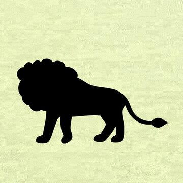 Majestic lion silhouette animation isolated asset, transparent 4K video, alpha channel, ProRes 4444