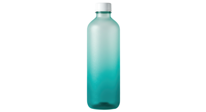 Teal Gradient Plastic Water Bottle.