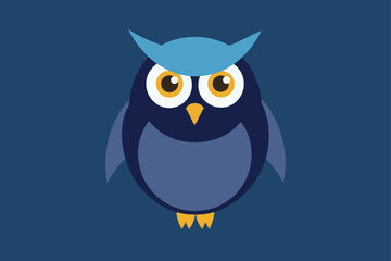Obraz premium A Vector Cartoon Night Owl Vector Illustration