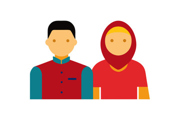 Obraz premium Couple Wear Malaysia Malaysian Traditional Clothing