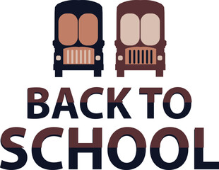 Back to school themed bus vector illustration.