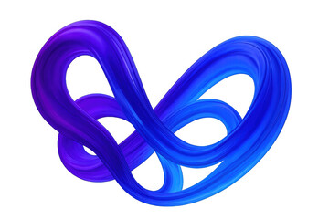 Smooth paint stroke creating infinity symbol, blue and violet hues blending, transparent backdrop revealing artistic flow