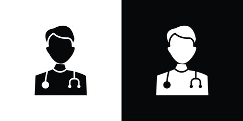 Doctor icon symbol. Vector icon in trendy flat design