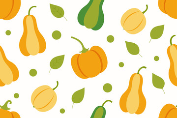 Obraz premium Artistic Vegetable Pattern Featuring Gourds