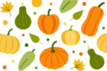Artistic Vegetable Pattern Featuring Gourds