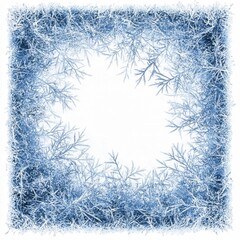 Obraz premium frosted textures and delicate ice crystal patterns enclosed in a minimal icy border crisp and isolated