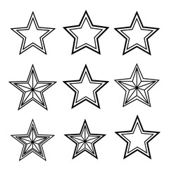 Obraz premium Star shapes with outline pattern for decorative design and background use