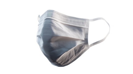 A crisp clean surgical mask stands ready as a frontline defender in these challenging times on transparent background