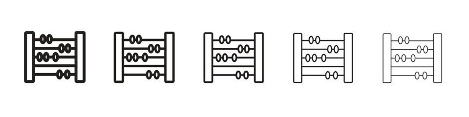 Abacus icon line art vector collection on white background