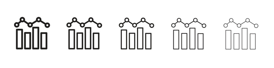Benchmarking icon line art vector collection on white background