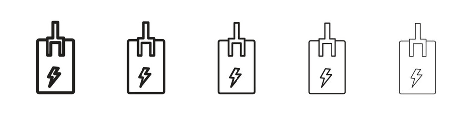 Circuit Breaker icon line art vector collection on white background