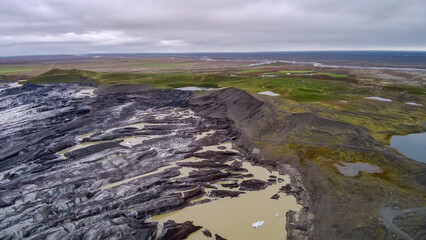 Svinafell Glacier Drone View, Iceland