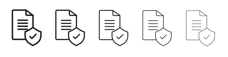 Fototapeta premium Contract coverage icon line art vector collection on white background