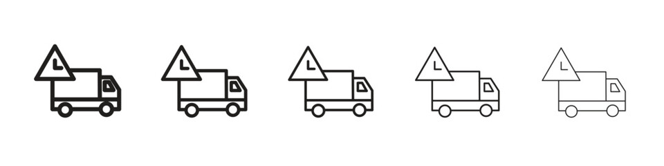 Delivery delay icon line art vector collection on white background