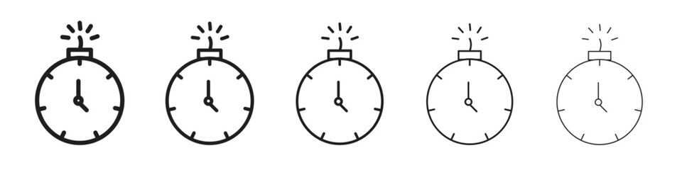 Deadline icon line art vector collection on white background