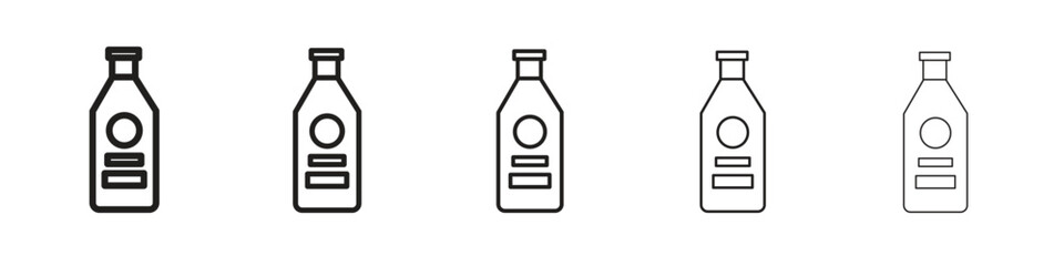 Gin icon line art vector collection on white background
