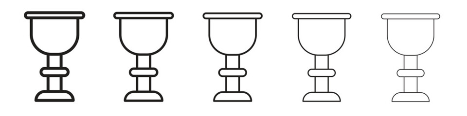 Goblet icon line art vector collection on white background