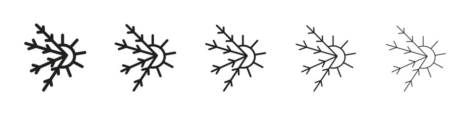 Hot and cold icon line art vector collection on white background