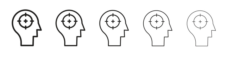 Intention icon line art vector collection on white background