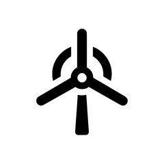 Obraz premium Enhanced Wind Turbine Icon with Partial Blade Enclosure