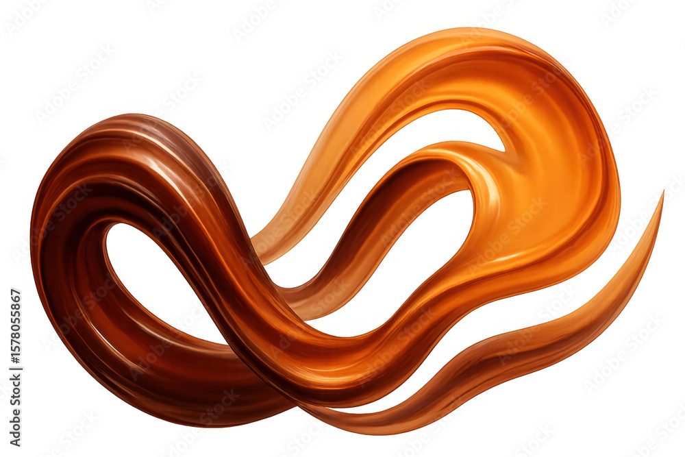Poster smooth caramel cream swirling and flowing, creating a dynamic and visually appealing design element 