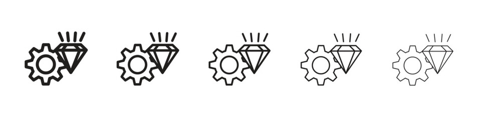 Obraz premium Operational excellence icon line art vector collection on white background