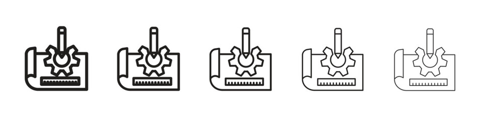 Prototyping icon line art vector collection on white background