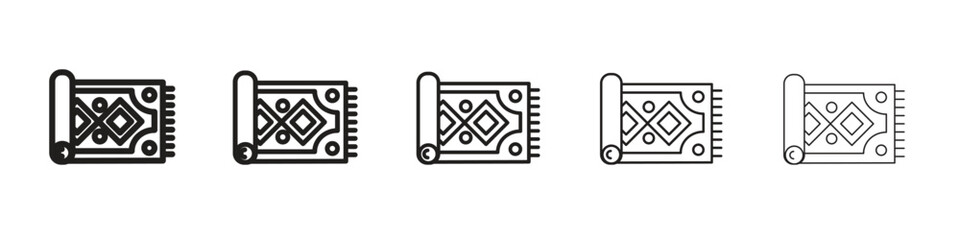 Rugs icon line art vector collection on white background