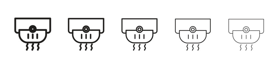Smoke detector icon line art vector collection on white background