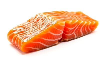 a close-up shot of a fresh salmon fillet, showcasing its vibrant orange color and distinct texture