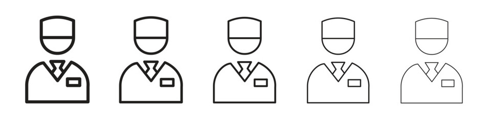 Valet icon line art vector collection on white background