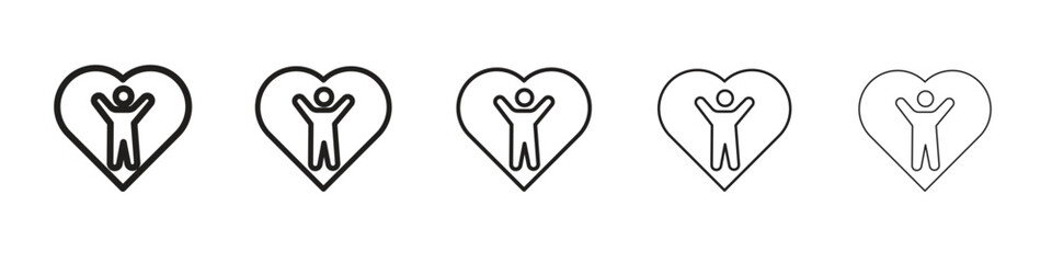 Wellness icon line art vector collection on white background