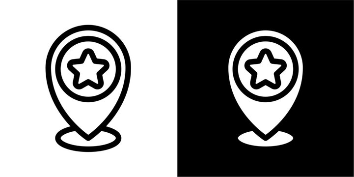 Favorite Location Pin Icon: A Stellar Marker for Bookmarked Places, Preferred Spots, and Important Destinations – Ideal for Maps, Travel Apps, and User-Saved Points of Interest