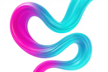 Colorful pink and blue brushstrokes creating dynamic wavy pattern, enhancing graphic design with artistic fluid movement