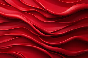 Abstract red waves with a textured surface creating a dynamic visual pattern.