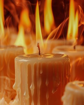 candles lit in a dark room memorial concept soft glow f aperture