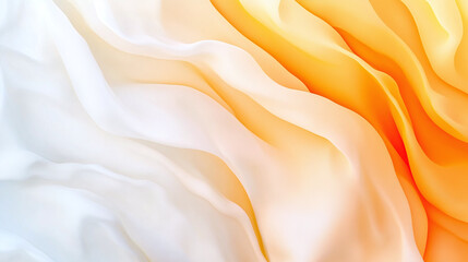 Soft waves of fabric in warm tones of white and orange.