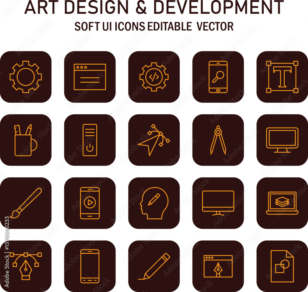 Poster geometric abstraction showcasing versatile digital design elements for software interface developmen